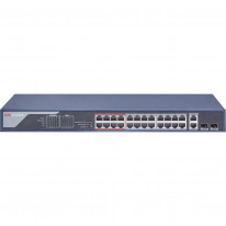 Hikvision DS-3E0326P-E(B) - Некерований комутатор POE на 24 порти Fast Ethernet