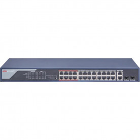 Hikvision DS-3E0326P-E(B) - Некерований комутатор POE на 24 порти Fast Ethernet