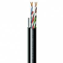 Cat. 5e U/UTP РЕ steel cord 4x2x24 AWG (k) трос (70910181) бухта 305м - Кабель витая пара ЗЗЦМ (UTP медь уличный с тросом)