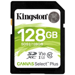 Карта пам'яті Kingston 128 GB SDXC Class 10 UHS-I U3 Canvas Select Plus SDS2/128GB