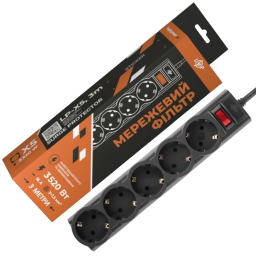 LogicPower LP-X5-3 Black Подовжувач мережевий (фільтр)