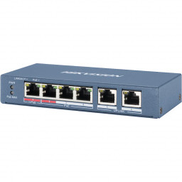 Hikvision DS-3E0106HP-E - 4-портовый неуправляемый коммутатор Fast Ethernet POE