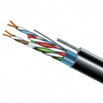 Cat. 5e F/UTP PE 4х2х24 AWG + S. M. трос (к)(72113) бухта 500м - Кабель вита пара ЗЗКМ (FTP мідь вуличний із тросом)